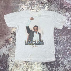 2004 Usher The Truth Tour Vintage Pop Hip Hop White T-Shirt Medium